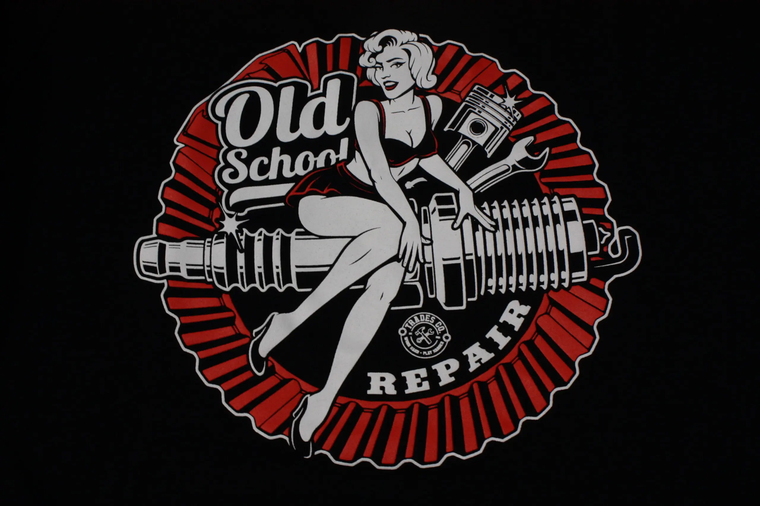 Old School Pin Up Girl Tee - Image 2